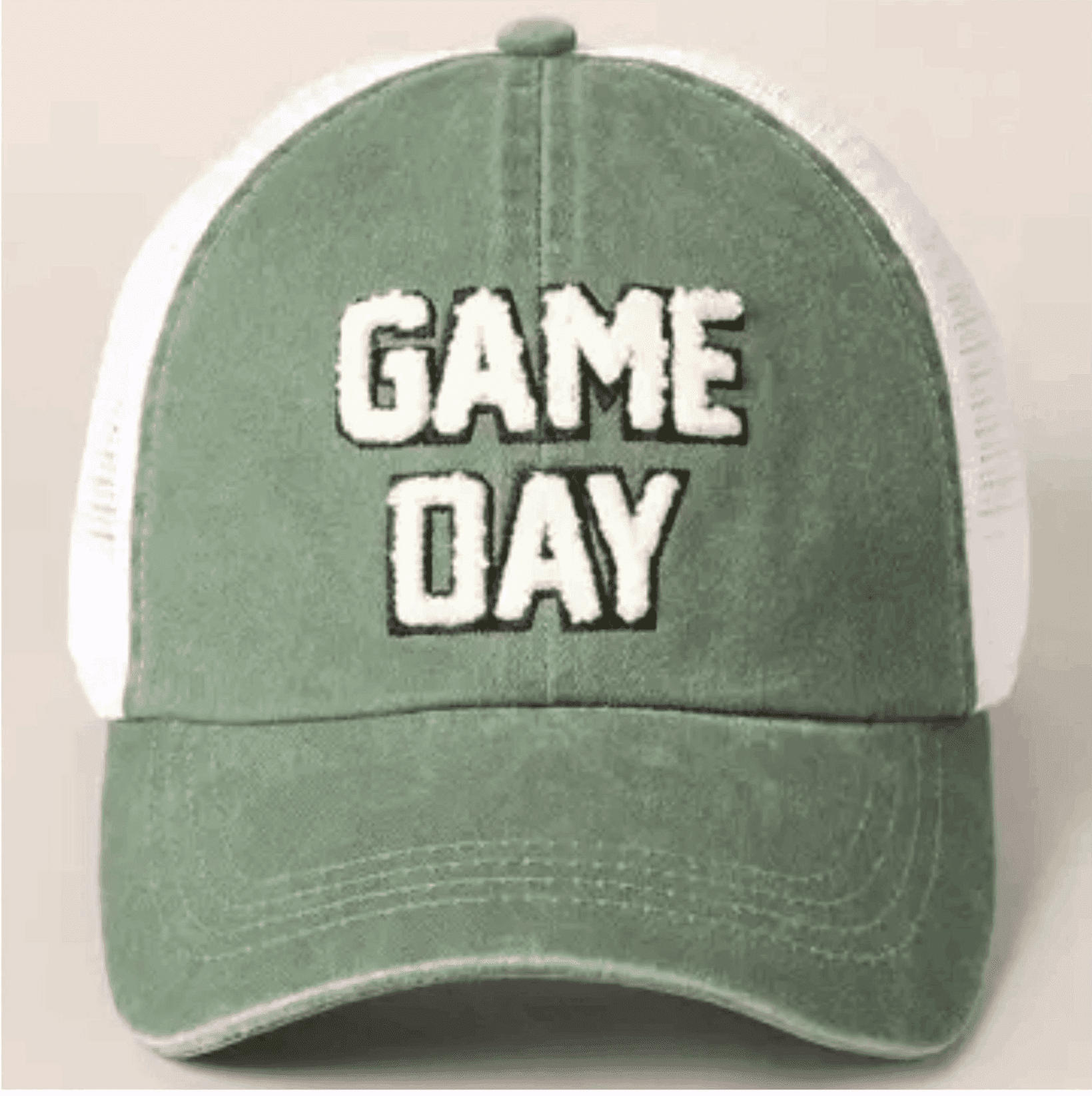 Green cap with "Game Day" text front.