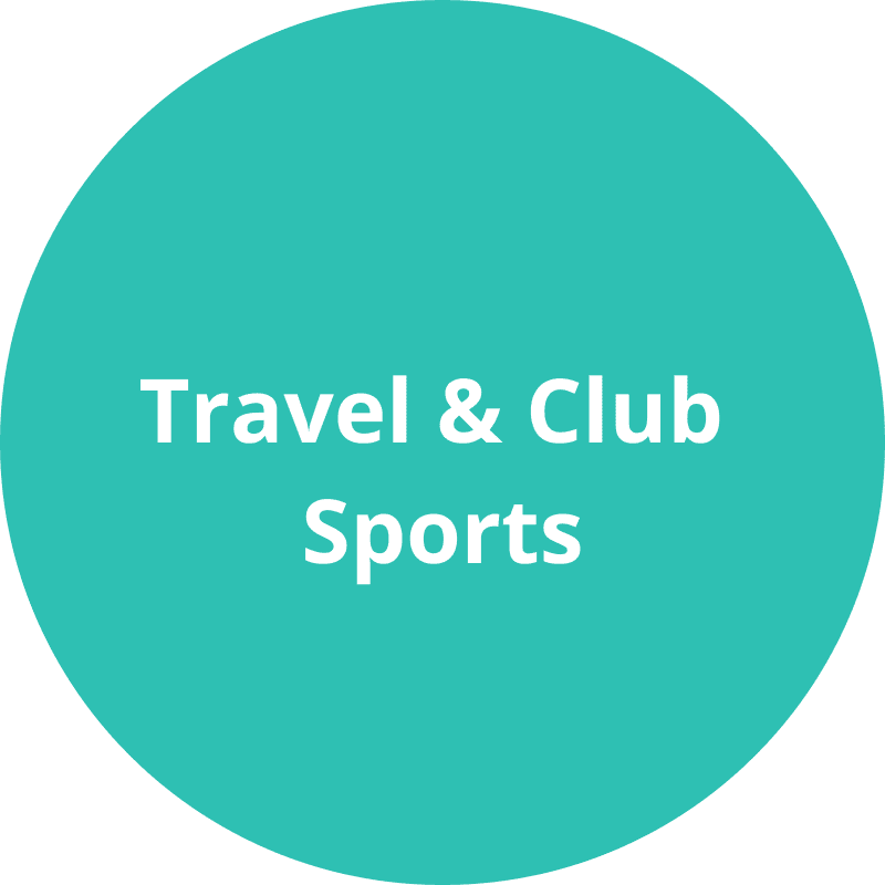 Teal circle with "Travel & Club Sports".